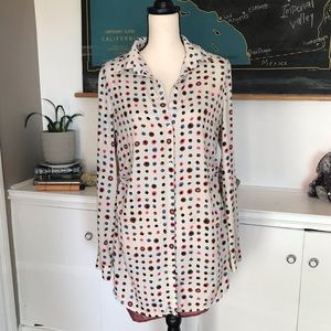 Umgee colorful dots button down top L